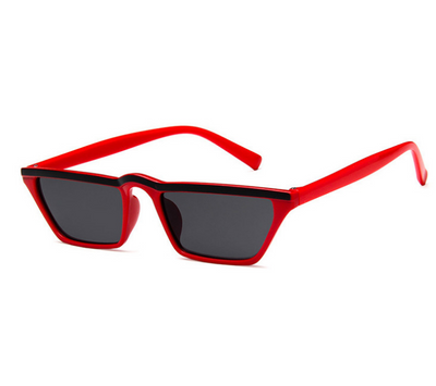 White flat top sunglasses with dark square lenses and a black accent line along the top of the frame. - Image 10