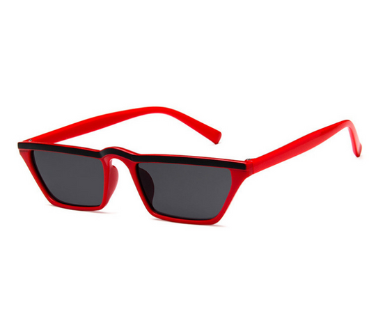 White flat top sunglasses with dark square lenses and a black accent line along the top of the frame. - Image 10