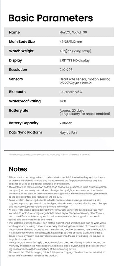 Reloj Inteligente Haylou S6S003 con Bluetooth y Correa de Silicona - Image 11