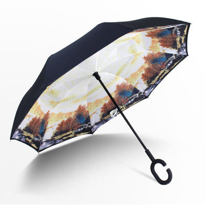Paraguas Invertido Reversible de Doble Capa con Mango C - Resistente al Viento - Image 19