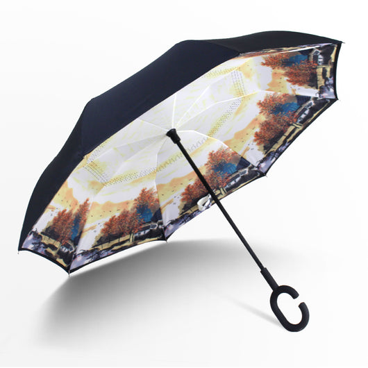 Paraguas Invertido Reversible de Doble Capa con Mango C - Resistente al Viento - Image 19