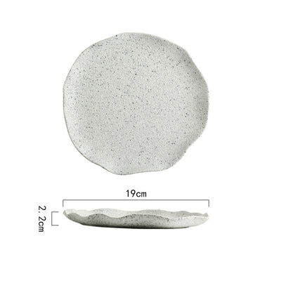 Plato de Cerámica Hoja de Loto con Patrón Granito Nórdico - Image 10