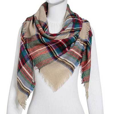 Bufanda Larga con Triángulos para Mujer - Chal Otoño Invierno - Image 23