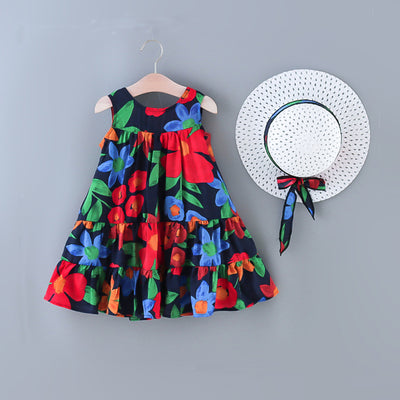 Vestido Infantil Sin Mangas Cuello Redondo - Colores Sólidos Verano - Image 3