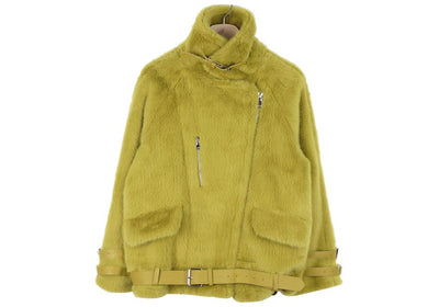 Abrigo de Cuero para Mujer con Detalles de Piel y Hebillas - Image 7