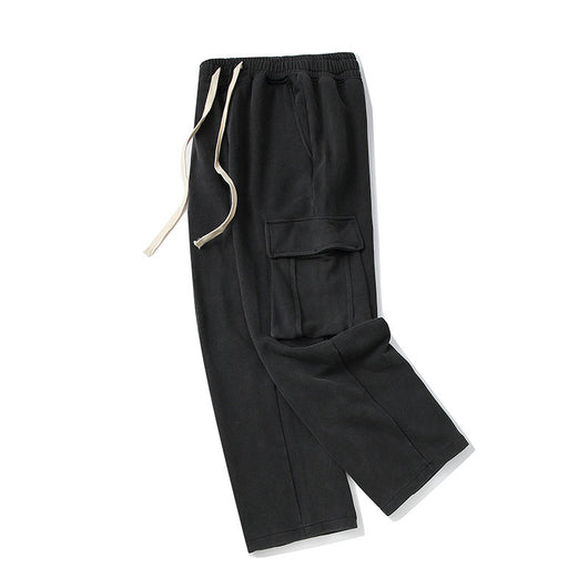 Pantalones de Buzo Tejidos Holgados con Bolsillos Grandes para Hombre - Image 9