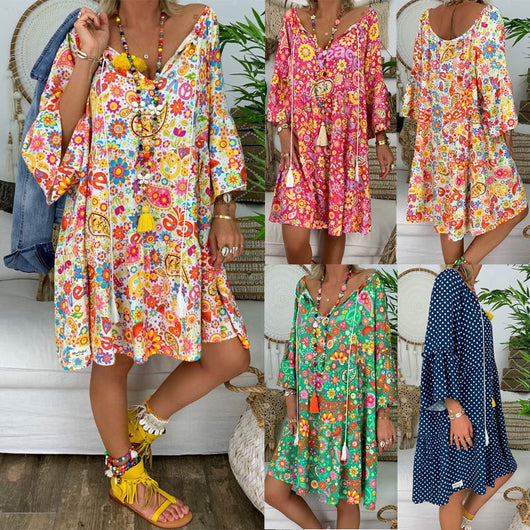 Blusa Playera con Mangas Estampadas y Volantes