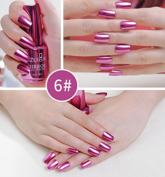 Esmalte de Uñas Efecto Espejo Plateado - Image 10