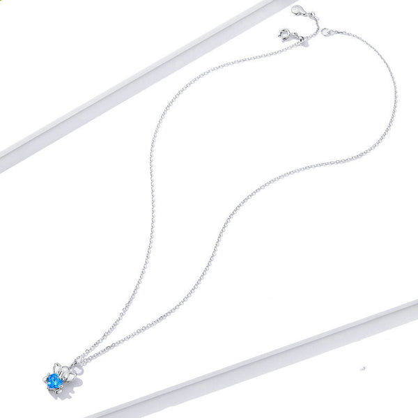 Collar Oso Azul en Plata 925 - Diseño Tierno y Adorable