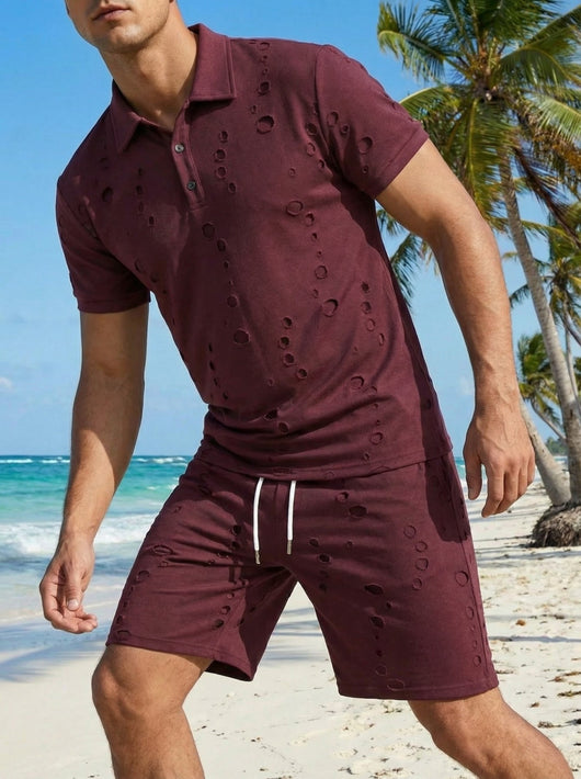 Polo Deportivo Hombre Efecto Desgastado con Botones - Estilo Verano - Image 20