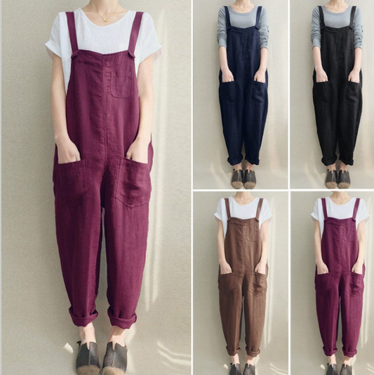 Pantalones Casuales de Algodón y Lino para Mujer - Transpirables y Cómodos