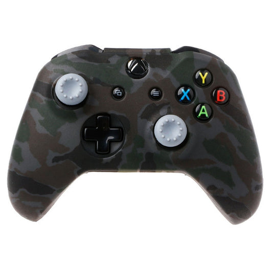 White silicone sleeve for game controller with colorful graffiti pattern, includes two rainbow thumbstick caps. - Image 22