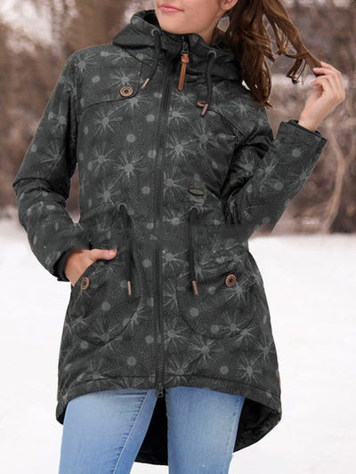 Chaqueta Larga con Capucha y Estampado de Lunares - Image 6