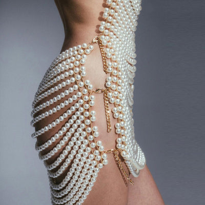Vestido Elegante de Espalda Descubierta con Detalles de Perlas - Image 4