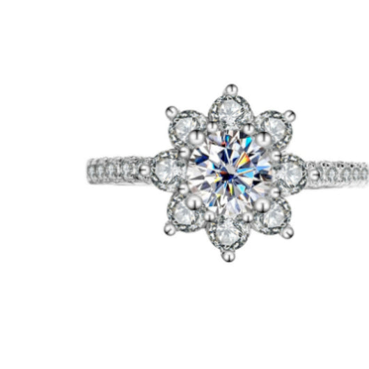 Anillo de Plata 925 con Moissanita Floral para Mujer - Image 2