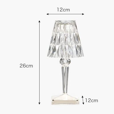 Lámpara de Mesa Cristal Diamante con Carga USB - Luz Nocturna Decorativa Recargable - Image 11