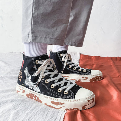 Zapatillas Guochao Yunhe Jiuxiao Pintadas a Mano - Edición Graffiti Pareja Unisex - Image 6