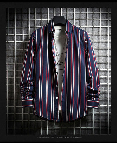 Camisa Manga Larga Slim Fit Estilo Coreano Talla Grande Hombre - Image 5