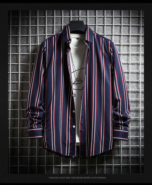 Camisa Manga Larga Slim Fit Estilo Coreano Talla Grande Hombre - Image 5