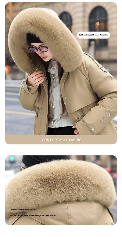 Chaqueta Acolchada Mujer con Cuello de Pelaje y Forro Polar - Image 12