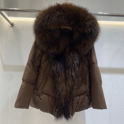 Chaqueta de Plumón con Cuello de Piel de Zorro para Mujer - Image 5