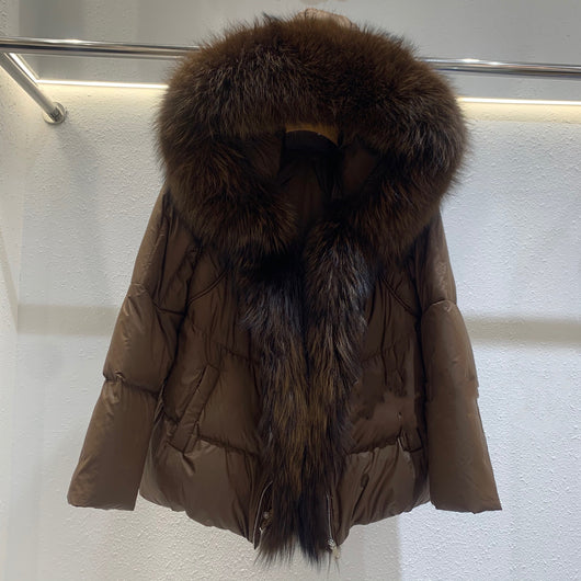 Chaqueta de Plumón con Cuello de Piel de Zorro para Mujer - Image 5