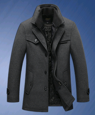 Abrigo Ejecutivo de Invierno para Hombre - Gabardina Gruesa con Doble Cuello - Image 13