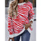 Blusa Estampada Tie-Dye a Rayas Manga Larga para Mujer