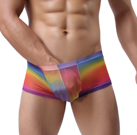 Bóxer Transparente para Hombre con Degradado Arcoíris