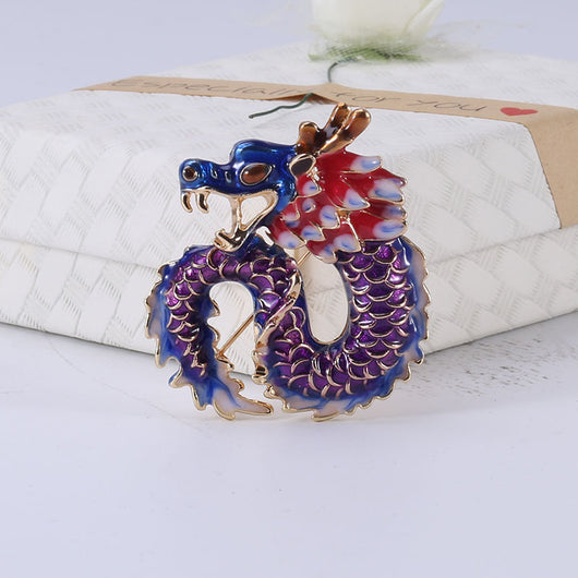 Broche Dragón Zodiacal con Baño de Aleación Dorada - Image 5