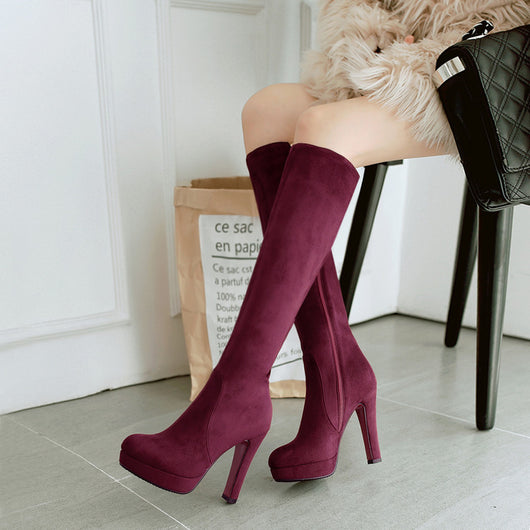 Tacones XL con Plataforma de Gamuza y Cierre Lateral - Image 2