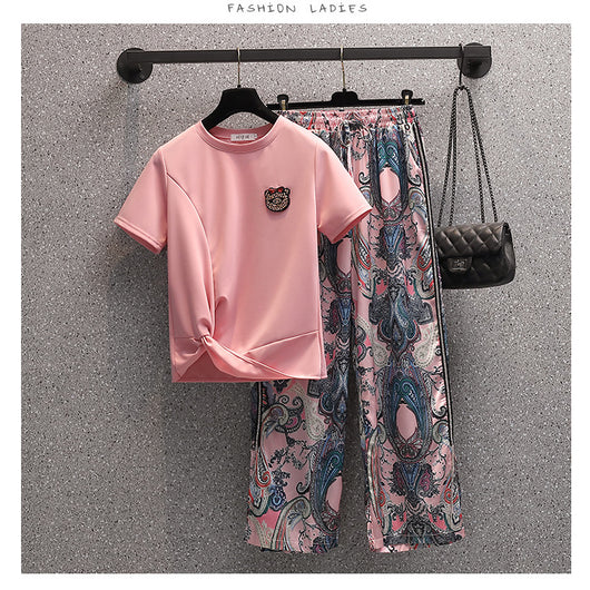 Conjunto de Dos Piezas: Blusa Ajustada y Pantalón Ancho - Image 3