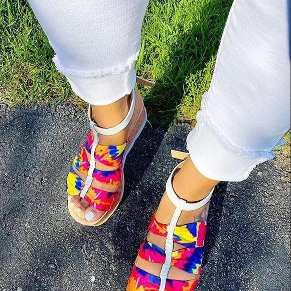 Sandalias Cuña Casual con Plataforma Gruesa y Punta Redonda - Estilo Europeo