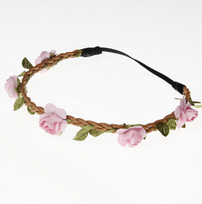 Diadema Tejida de Rosa para Niñas - Image 8