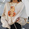 Blusa Estampado de Calabaza Manga Larga