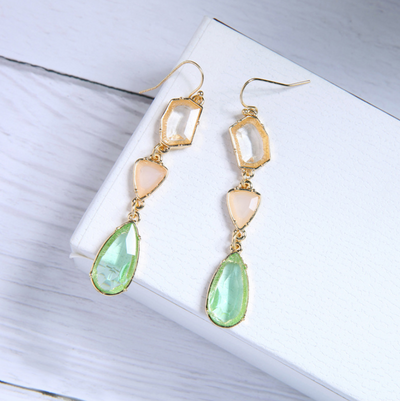 Aretes de Cristal Gema Aleación con Colgante Elegante - Joyería Moderna Estilo Europeo - Image 11