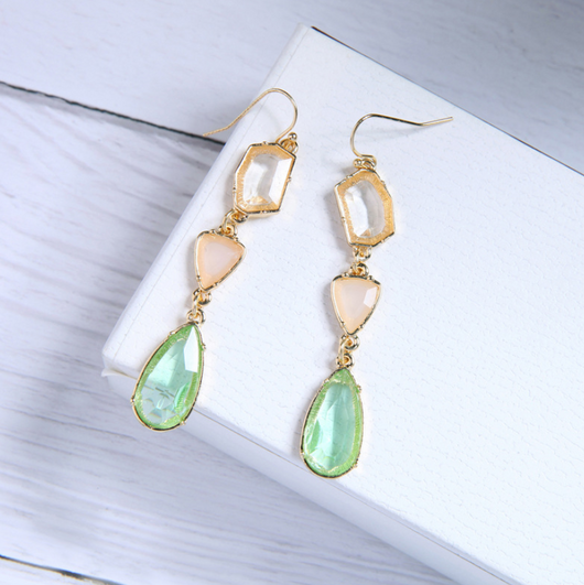 Aretes de Cristal Gema Aleación con Colgante Elegante - Joyería Moderna Estilo Europeo - Image 11