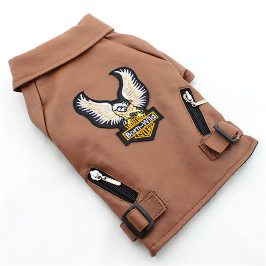 Chaqueta de Cuero con Bordado de Águila para Perros Pequeños - Image 10