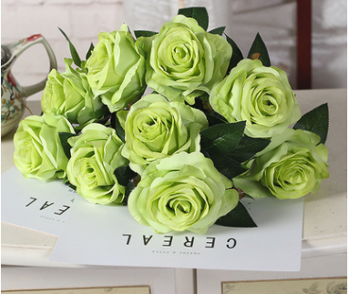 Ramo de Rosas Artificiales de 9 Cabezas - Flores Decorativas Realistas - Image 2