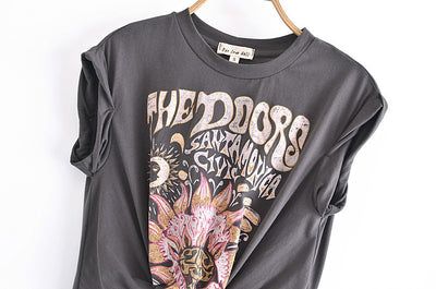 Playera Femenina Cuello Redondo Manga Corta con Moño Estampado - Image 3