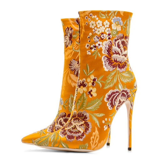Botines de Tacón Alto Satinado con Punta Afilada - Colección Otoño Invierno - Image 8