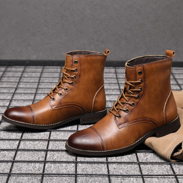 Botas Martin de Cuero para Hombre con Punta Afilada - Estilo Retro