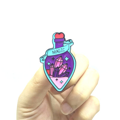 Broche de Metal Esmaltado Botella de Poción Púrpura - Image 7