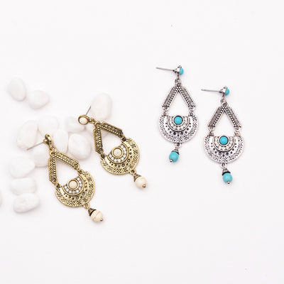 Aretes de Aleación con Piedras de Gema - Image 6