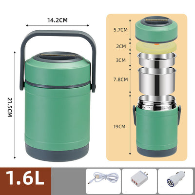 Lonchera Térmica Eléctrica USB de Acero Inoxidable con 4 Compartimentos - Image 7