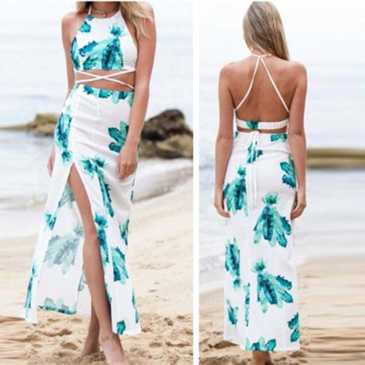 Vestido de Playa Dos Piezas con Estampado Floral