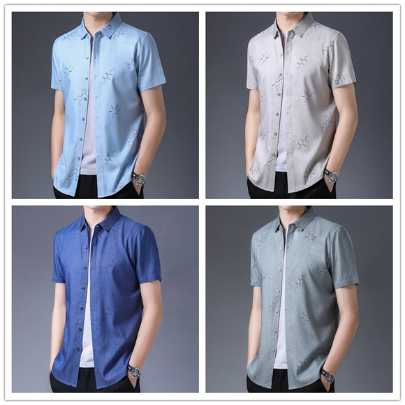 Camisa Estampada de Manga Corta para Hombre