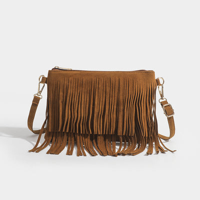 Bolso Mensajero Vintage con Borlas y Acabado Mate - Image 3