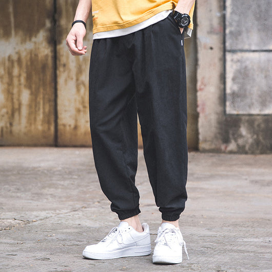 Pantalones Casuales Hombre Corte Suelto Tendencia Harlan Color Sólido - Image 5