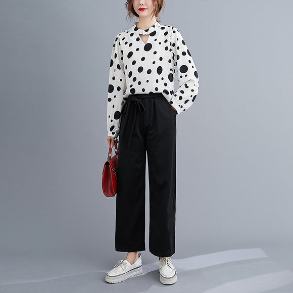Conjunto Casual Mujer: Camisa Suelta y Pantalón Cómodo